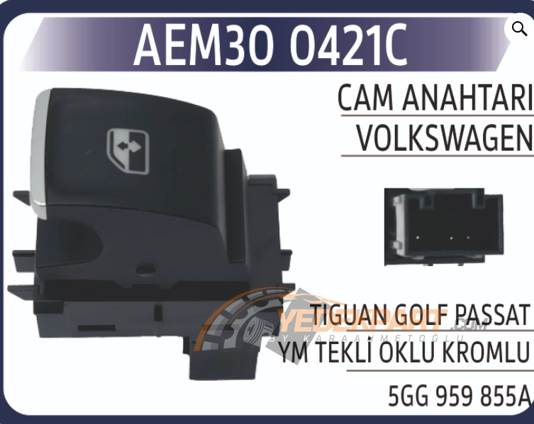 CAM ANAHTARI VW YM TEKLİ OKLU KROMLU
